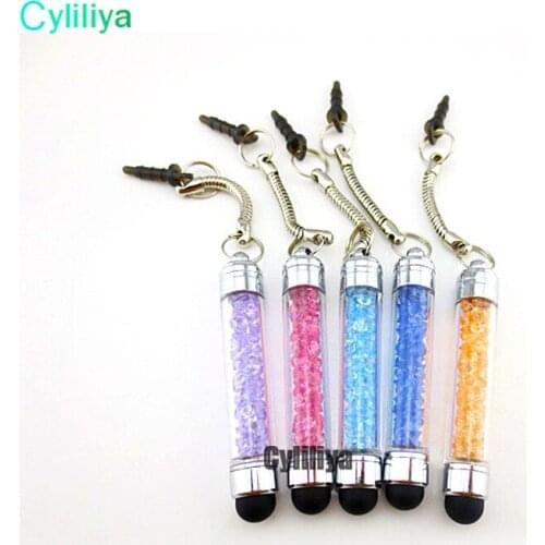 80pcs/lot Luxury Diamond Crystal Touch Screen Capacitive Stylus Ball Bling Pen Pens For iphone PC Tablet iPad