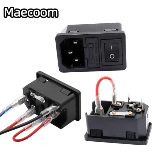 1pcs DIY 3D Printer Accessories 220V/110V 15A Power Supply Switch Male Socket with Fuse for 3D Printer DIY 3D Printer Parts