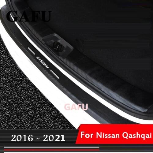 For Nissan Qashqai j11 Accessories Carbon Fiber PU Inner Rear Bumper Protection Plate Cover Trim 2016 2017 2018 2019 2020 2021