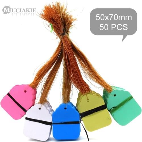 50PCS 50x70mm Good Plastic Colorful Plant Labels Hanging Tags with Strip Line Garden Markers for Pots Flowers Nursery Bonsai