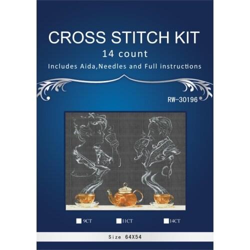 Tea Cup,Counted Cross Stitch1 4thCT Cross Stitch Sets Wholesale cartoon Cross-stitch Kits Embroidery Needlework