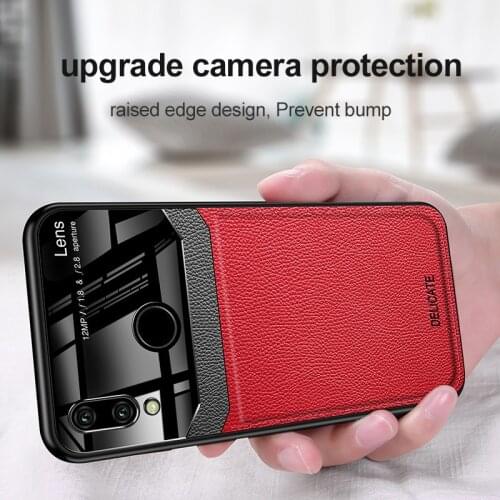 Huawei P Smart Plus 2019 INE LX1 Case PU Leather Plexiglass Back Cover Hard Case for Huawei P Smart 2019 POT LX1 PSmart Z Cover