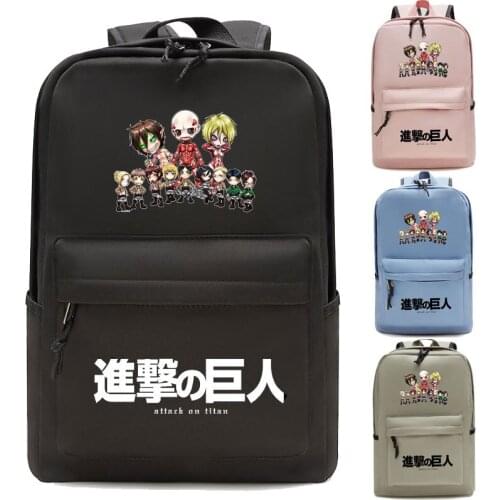Attack on Titan Black Bagpacks Printing Backpacks Travel Backpack Hot Anime School Bag for Teenage Girls Laptop Mochilas