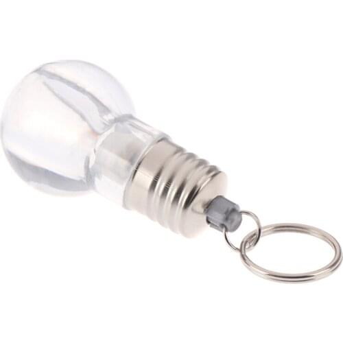 Colorful Changing LED Flashlight Light Mini Bulb Lamp Key Chain Ring Keychain Clear Lamp Torch Keyring