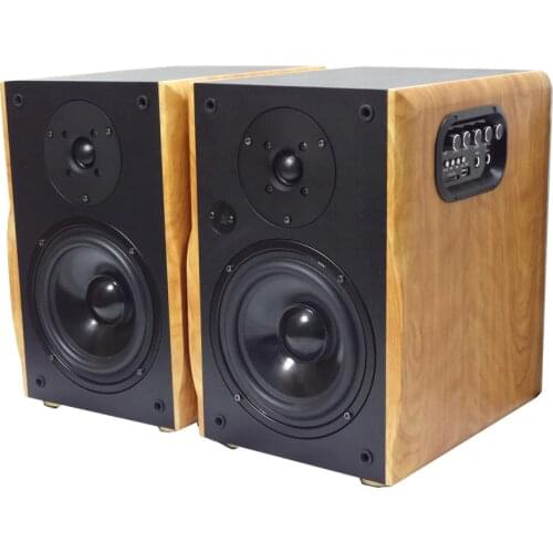 KYYSLB 150W 4ohm 6.5 Inch 2 Frequency Division Bookshelf Computer Bass Wireless Bluetooth Speaker Desktop Active Wooden Speaker