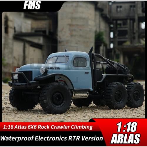FMS Electric RC Car 1:18 Atlas 6X6 Rock Crawler Climbing Model Cars with Waterproof Electronics RTR Version Adult Boy Gift