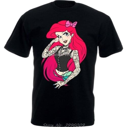 Gothic Pretty Punk Princess Ariel Swag Funky Boys Men T Shirt Top Tee Cartoon T Shirt Men Unisex New Fashion Tshirt Funny