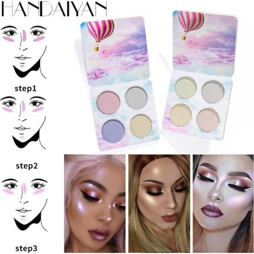 HANDAIYAN Highlighter Makeup Face Brightener Contouring Liquid Highlighter Palette Powder Bronzer Face Cosmetics