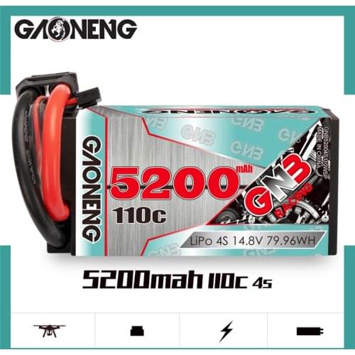 GAONENG GNB 5200mAh 14.8v 110C/220C LiPo Battery For Remote Control Car Racing Spare Parts With Shell Upgrade LiHV 4S Battery