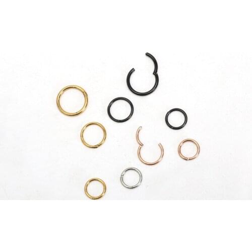 Lot 50pcs 16g/14g NEW Clicker Hoop Hinged Segment Ring Jewerly Nose/Lip Ring Nipple Bar Nose/Ear Hoop Ring