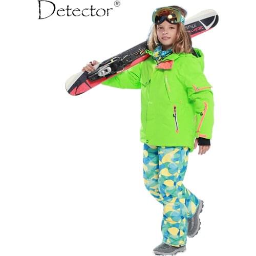 Detector Boys Ski Set Waterproof Windproof Warm Ski Jacket Kids Outdoor Winter Snowboard Suit