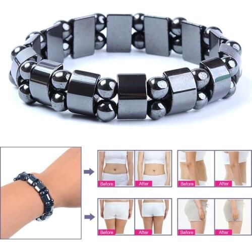 Magnetic Hematite Stretch Bracelets Weight Loss Black Magnetic Therapy Bracelet Health Care Health99