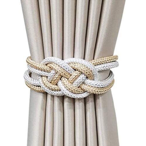 Magnetic Ball Curtain Tie Rope Backs Holdbacks Decorative Curtain Tiebacks for Home Office Hotel Window Decoration