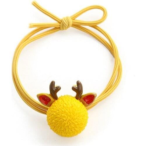 Lovely Carton Christmas Santa Claus Acrylic Candy Color Hair Band Elastic Hair Rope Hair Rings Princess Hair Accessories Girl