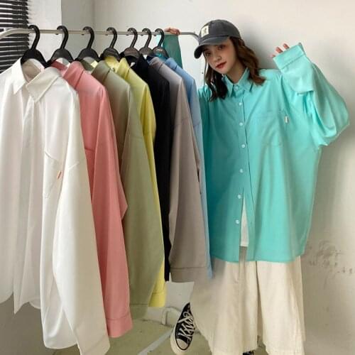 Mens 8-color Long Sleeve Shirt Solid Color Casual Shirts Loose Tops Male Cothes Tide Fashion Coats Multi-size Camisa Masculina