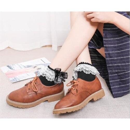 Lolita Style Japanese Maiden Lovely Woman Lace bow Short Socks Multiple Colors Cotton Socking B421
