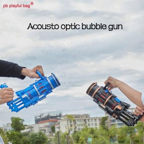 PB Playful Bag Electric bubble blowing machine gun childrens toy Gatling outdoor sport Dynamic sound effects Creative gift TG08