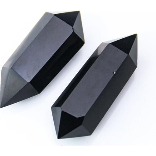 Natural Healing Quartz Obsidian Pendant Hexagonal Pillar Pendulum Necklace Black Crystal Herkimer Diamond Yoga Meditation Tool