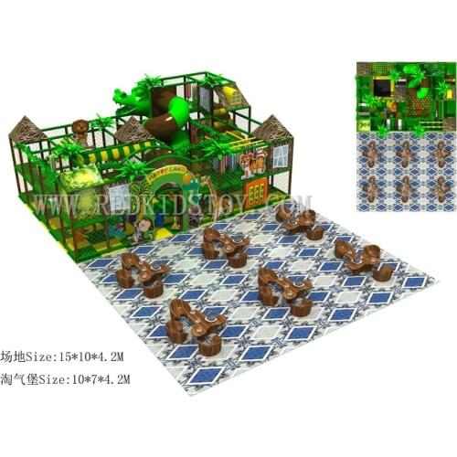 Shipped to Croatia Wholesale Jungle Theme Children Indoor Labyrinth With Spiral Tunnel Slide HZ-18610A