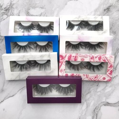 Fluffy mink lashes 25mm full strip eyelashes with soft box for 8mm-27mm lashes
