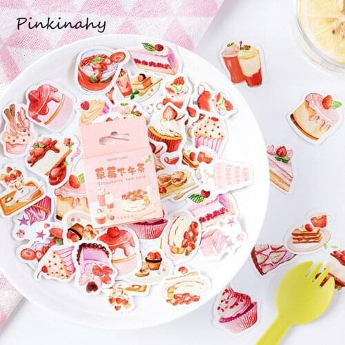 Sweet Strawberry junkJournal Mini Box Decorative Stickers Scrapbooking Stick Label Diary Stationery Album Stickers HT021