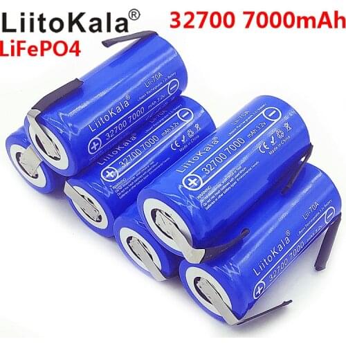 LiitoKala Lii-70A 32700 lifepo4 3.2v 7000mah 33A 55A weld strip for screwdriver battery electric bike powered+Nickel sheets