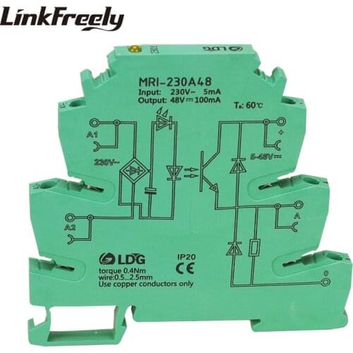 MRI-230A48 Input 230VAC LED Indicator Optocoupler Solid State Optronics Relay Smart Interface Relay Module Photo Signal Relay