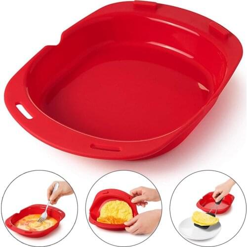 Microwave Oven Silicone Omelette Mold Tool Egg Poacher Cake Biscuit Baking Tray Egg Roll Maker Cooker Kitchen Cooking Supplies