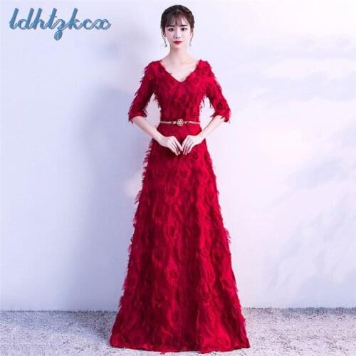 Formal Dress Women Elegant Long Dresses 2018 Autumn Winter Party Dress Black V Neck Lace Zipper Belt vestidos de fiesta CX497