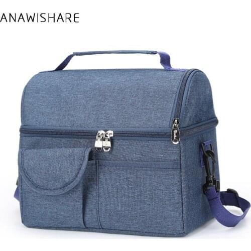 ANAWISHARE Thicken Folding Cooler Bag Insulation Thermal Lunch Box Picnic Food Drink Fresh Keeping Container Portable Ice Pack