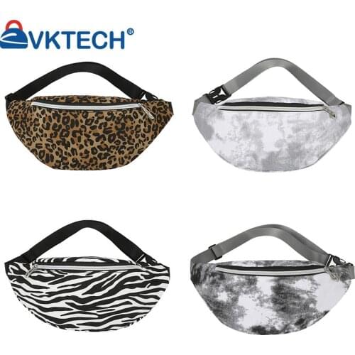 Vintage Women Dye Leopard Zebra Printing Canvas Shoulder Crossbody Chest Bag Casual Ladies Large Capacity Handbags Waist Packs