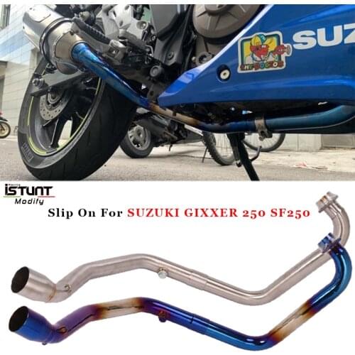 Motorcycle Exhaust System Escape Modified Stainless Steel Front Middle Link Pipe For SUZUKI SF250 Gixxer250 Slip on