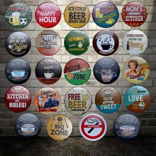 [ WellCraft ] BEER COFFEE MOM BBQ PIZZA CAKE Metal Signs Wall Plaque Poster Decor for Internet cafes Room Iron Painting HY-1700