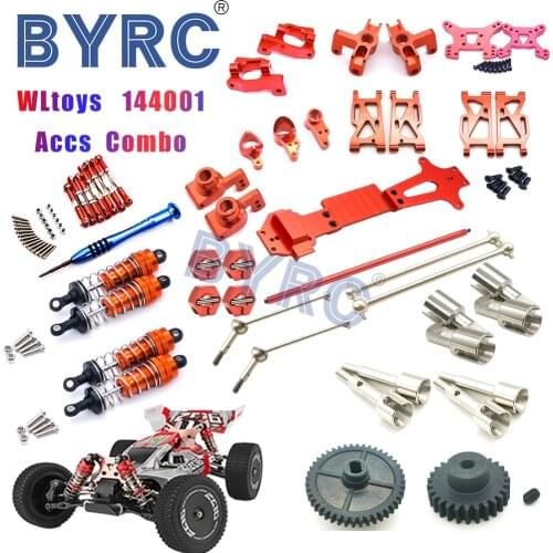 WLtoys 1:14 144001 RC car upgrade Spare parts metal tires Swing arm C Seat Combiner Steering cup rear Wheel Seat