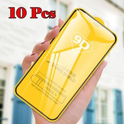 10pcs 9D Tempered Glass Curved Full Glue Film Guard Screen Protector For Samsung Galaxy M02 M02S M12 4G M22 M32 5G M42 NFC M62