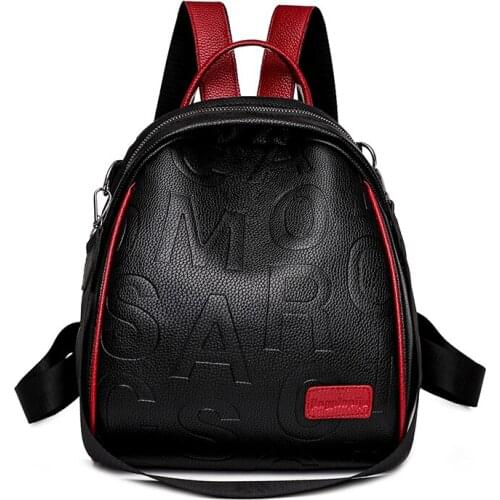 Ladies School Bags for Teenage Girls Preppy Style 2021 Retro Large Capacity Women Leather Backpacks Female Shoulder Bag Travel