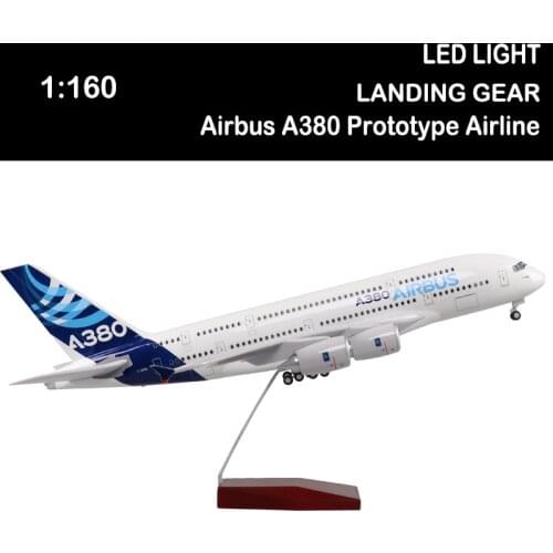 1/160 50CM Airplane Airbus 380 A380 Prototype Airline Model Light Diecast Plane for Collection Boys Toys Display Airliner Model