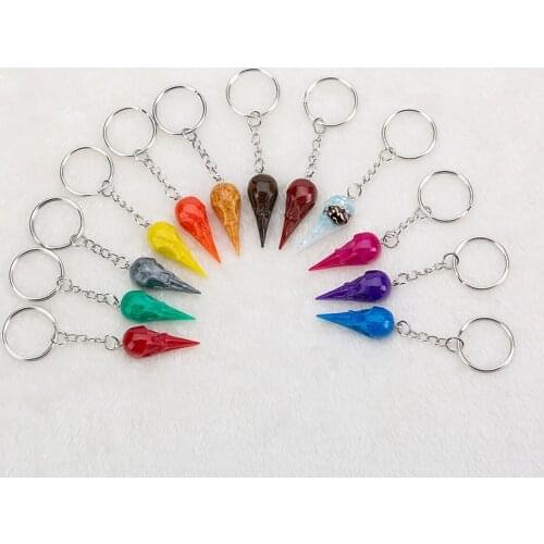 1PC the small resin raven head keychain flatback resin crow pendant charms resin keyring for jewelry