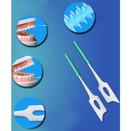 120PCS Disposable Interdental Brush Cleaners Toothpick Stick for Bathroom Home Travel Flossing Oral Care Cleaning Brush Tool