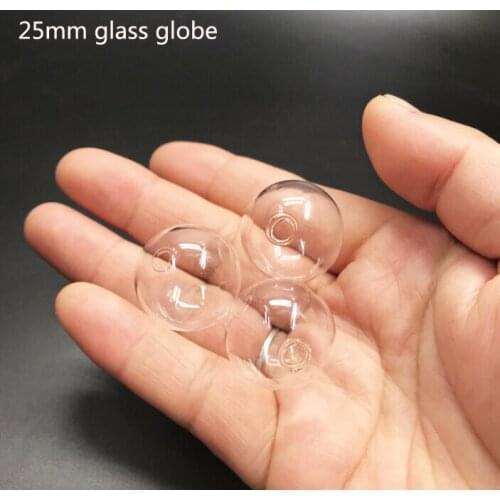 25mm Mini Hot DIY Glass Wish Bottle Globe Bubble Orbs Vial Cabochons Necklace Pendants Single Hole Orb Clear Accessories 300pcs