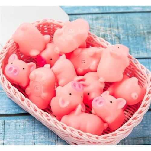 5Pcs/Lot Cute Pig Toys Pink Screaming Rubber Pig Action Figure Toys Voice Toys Gift Pet Squeak Chew Gift