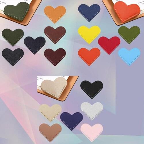 6 Pcs Heart-shaped Rustic For Books, Leather Corner Page Marker, Handmade Memo Stationery Gift School Suppli