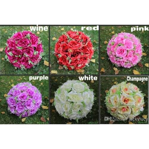 8Inch 20CM Artificial Rose Silk Flower Kissing Balls Starry Hanging Flower Ball For Wedding Christmas Ornaments Party Decoration