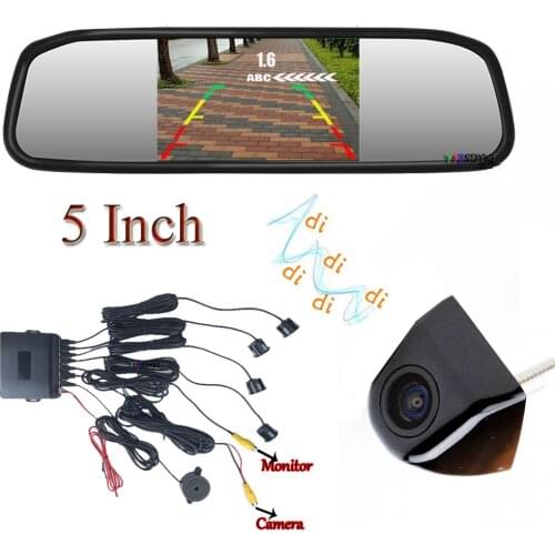 Car Parking 4 Sensor Auto Car Detector Parktronic 5 inch 800x 480 display Reverse Backup Radar Monitor System Free shipping