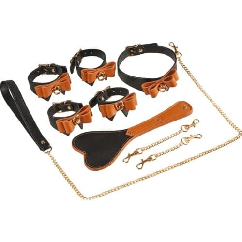 BDSM Bondage Handcuffs Footcuffs Neck Collar Whip Restraints Fetish Flirting Toy Adult Couples Sex Game