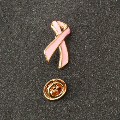 Blesiya 2Pcs Pink Breast Cancer Awareness Charity Ribbon Lady Brooch Pin