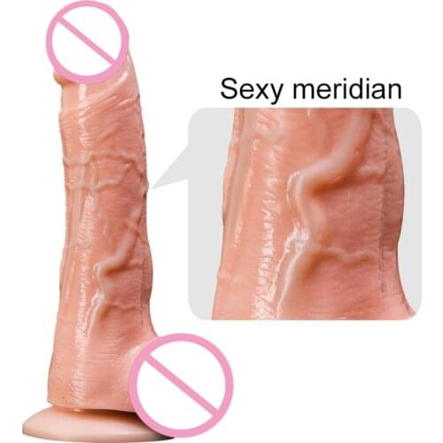 Big Realistic Telescopic Penis Vibrator Heating Soft Dildo Artificial Vibrating Dildo Suction Cup Dildo Real Dildos for Woman