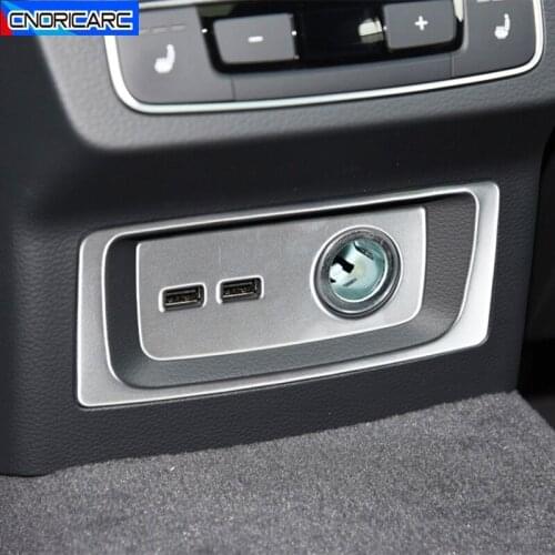 Stainless Steel Car Rear Cigarette Lighter Frame Decoration Sticker Trim For Audi Q5 2018 2019 Interior Accessories