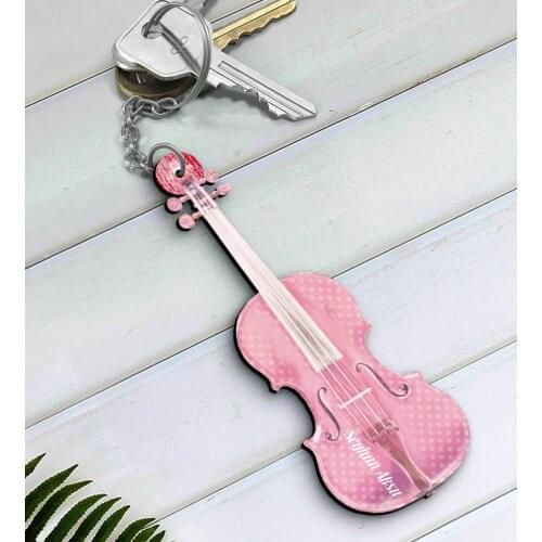 Personalized Is Violin Violin Musical Instrument Wooden Anahtarlık-6