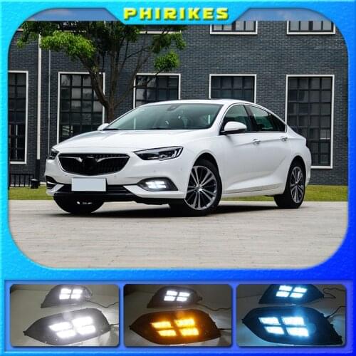 1 set LED DRL Daytime Running Lights Daylight With Turn Yellow Signal For Buick Opel Grand Sport 2017 2018 12V ABS